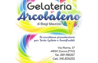 Gelateria Arcobaleno - Gelateria a Zocca. Torte gelato e semifreddi su prenotazione. Pro Loco Zocchese prolocozocca.it 